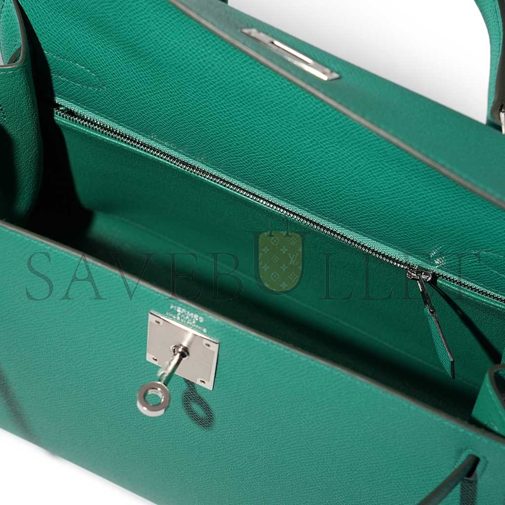 H**mes master vert jade epsom kelly 28 sellier palladium hardware (28*22*10cm)